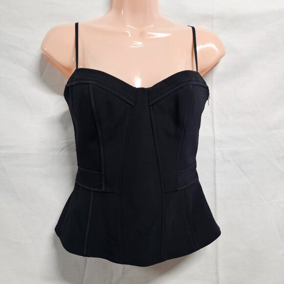 Alexander Wang Spaghetti Strap Bustier Top Women Size 4 Black Side Zip - Picture 2 of 12